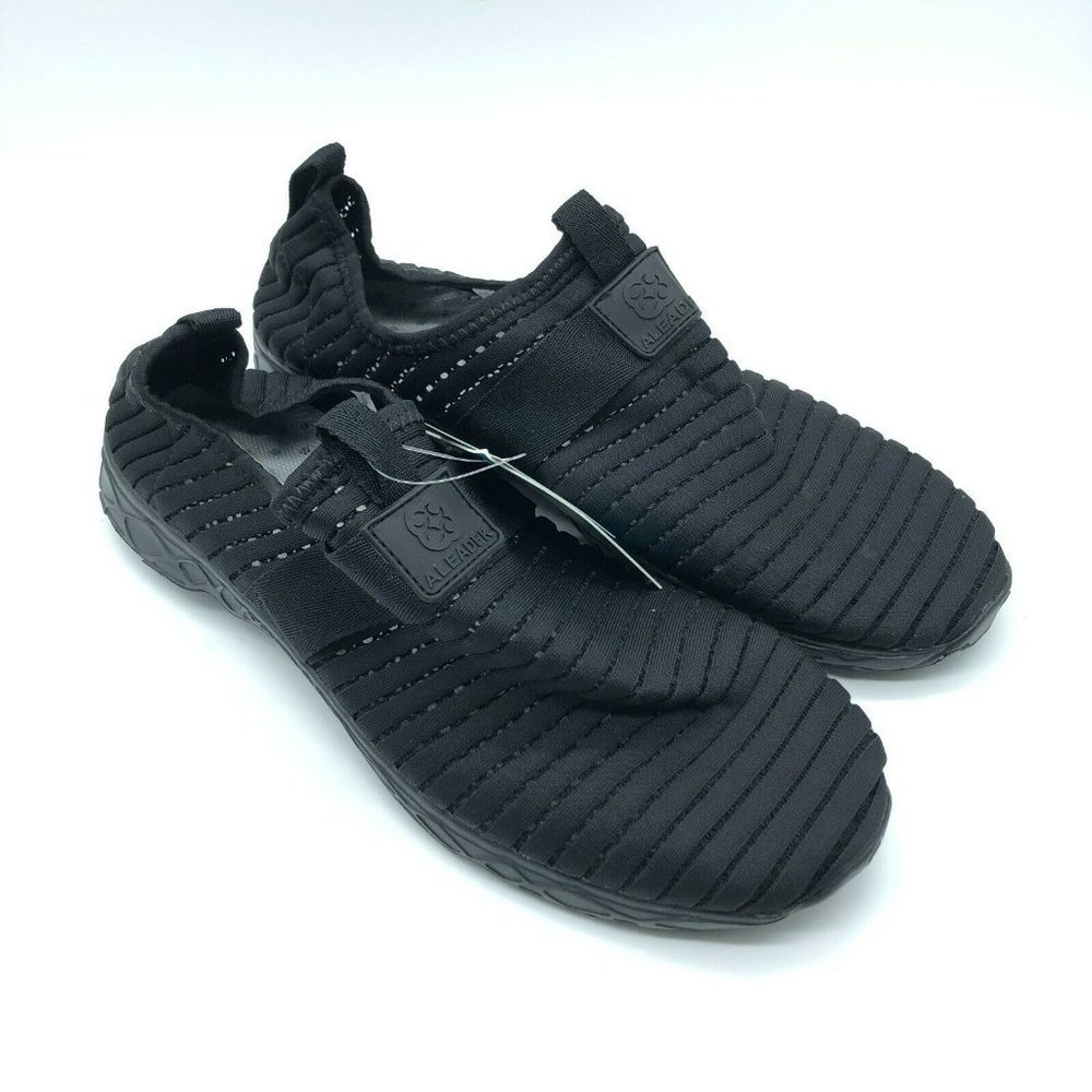 Aleader Mens Slip On Sneakers Water Shoes Mesh Striped Black Size 46 US 13